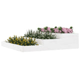 Planter White 107x107x27 cm Solid Wood Pine - Side View