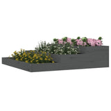 Planter Grey 107x107x27 cm Solid Wood Pine - Side View
