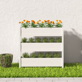 Planter White 112x25x104.5 cm Solid Wood Pine - Side View
