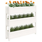 Planter White 112x25x104.5 cm Solid Wood Pine - Top-Down View