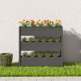Planter Grey 112x25x104.5 cm Solid Wood Pine - Side View