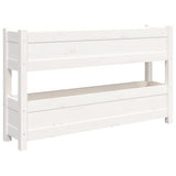 Planter White 112x25x66 cm Solid Wood Pine - Front View