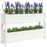 Planter White 112x25x66 cm Solid Wood Pine - Top-Down View