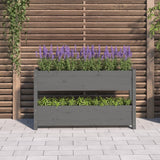 Planter Grey 112x25x66 cm Solid Wood Pine - Side View