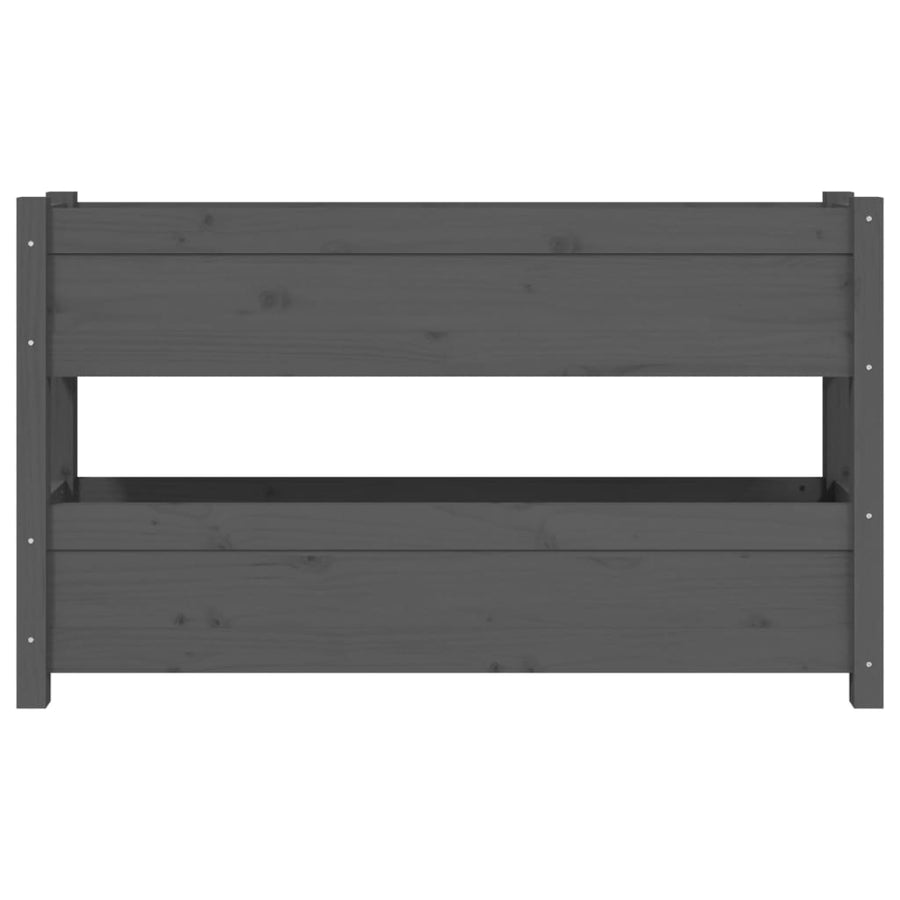 Planter Grey 112x25x66 cm Solid Wood Pine