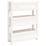 Planter White 77x25x104.5 cm Solid Wood Pine