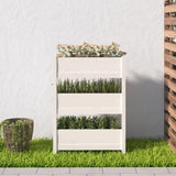 Planter White 77x25x104.5 cm Solid Wood Pine - Side View