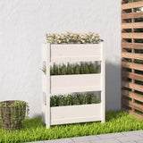 Planter White 77x25x104.5 cm Solid Wood Pine