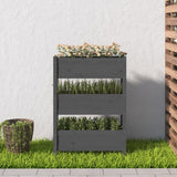 Planter Grey 77x25x104.5 cm Solid Wood Pine - Side View