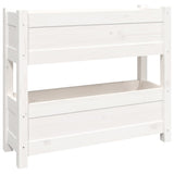 Planter White 77x25x66 cm Solid Wood Pine - Front View
