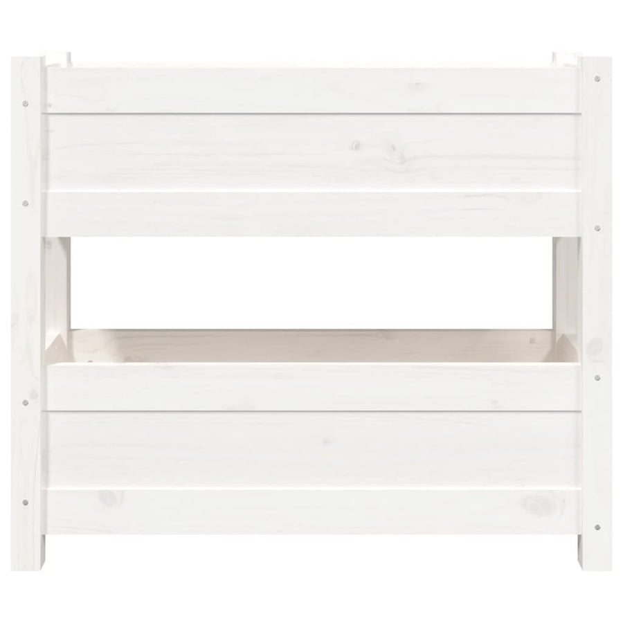 Planter White 77x25x66 cm Solid Wood Pine