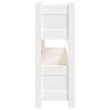 Planter White 77x25x66 cm Solid Wood Pine - Rear View