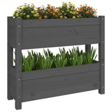 Planter Grey 77x25x66 cm Solid Wood Pine - Top-Down View