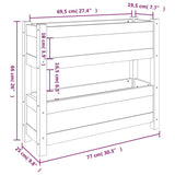 Planter Grey 77x25x66 cm Solid Wood Pine