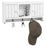 Key Cabinet White 40x8.5x20 cm Engineered Wood&Steel - Side View