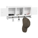 Key Cabinet White 40x8.5x20 cm Engineered Wood&Steel - Top-Down View