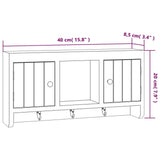 Key Cabinet White 40x8.5x20 cm Engineered Wood&Steel