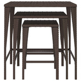 Nesting Tables 3 pcs Brown Poly Rattan