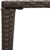 Nesting Tables 3 pcs Brown Poly Rattan - Close-Up Angle