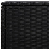 Side Tables 3 pcs Black Poly Rattan - Rear View