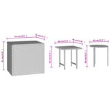 Side Tables 3 pcs Black Poly Rattan