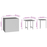 Side Tables 3 pcs Black Poly Rattan - Close-Up Angle