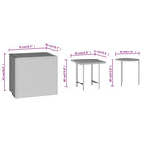 Side Tables 3 pcs Brown Poly Rattan