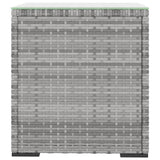 Side Table Grey 40x37x40.5 cm Poly Rattan and Tempered Glass - Side View