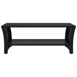 Coffee Table Black 100x50x40 cm Poly Rattan