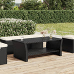 Coffee Table Black 100x50x40 cm Poly Rattan