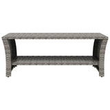 Coffee Table Grey 100x50x40 cm Poly Rattan
