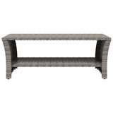 Coffee Table Grey 100x50x40 cm Poly Rattan - Side View