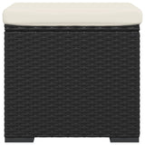 Ottoman with Cushion Black 40x30x40 cm Poly Rattan - Top-Down View