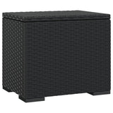 Ottoman with Cushion Black 40x30x40 cm Poly Rattan - 45-Degree Angle