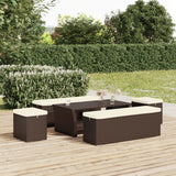 Ottoman with Cushion Brown 40x30x40 cm Poly Rattan - Side View