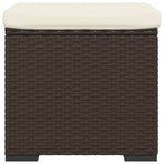 Ottoman with Cushion Brown 40x30x40 cm Poly Rattan