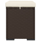 Ottoman with Cushion Brown 40x30x40 cm Poly Rattan - Rear View