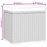 Ottoman with Cushion Brown 40x30x40 cm Poly Rattan - Low Angle