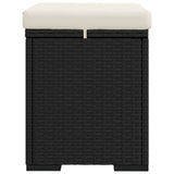 Ottomans with Cushions 2 pcs Black 40x30x40 cm Poly Rattan
