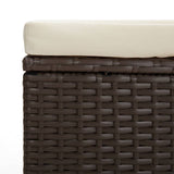 Ottomans with Cushions 2 pcs Brown 40x30x40 cm Poly Rattan - Low Angle