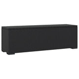 Ottoman Bench with Cushion Black 110x30x40 cm Poly Rattan - 45-Degree Angle
