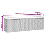 Ottoman Bench with Cushion Black 110x30x40 cm Poly Rattan