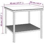 Side Table Brown 45x45x45 cm Poly Rattan and Tempered Glass