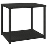 Side Table Black 55x45x49 cm Poly Rattan - Front View