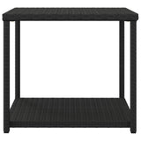 Side Table Black 55x45x49 cm Poly Rattan - Side View