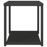 Side Table Black 55x45x49 cm Poly Rattan - Top-Down View