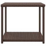 Side Table Brown 55x45x49 cm Poly Rattan - Side View