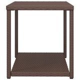 Side Table Brown 55x45x49 cm Poly Rattan - Top-Down View