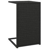 C Table Black 40x35x60 cm Poly Rattan - Front View