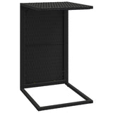 C Table Black 40x35x60 cm Poly Rattan - 45-Degree Angle